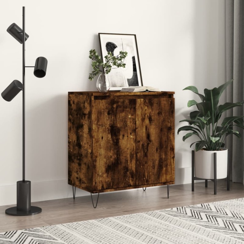 vidaXL Aparador madera contrachapada color roble ahumado 60x35x70 cm