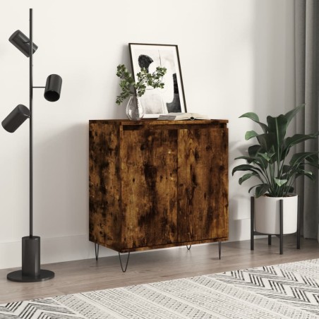 vidaXL Aparador madera contrachapada color roble ahumado 60x35x70 cm
