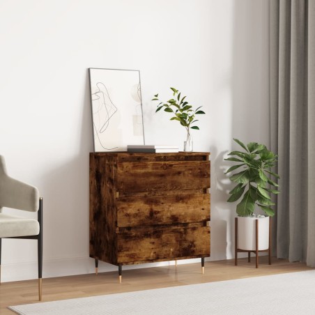 vidaXL Aparador madera contrachapada color roble ahumado 60x35x70 cm