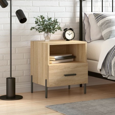 vidaXL Mesita de noche madera de ingeniería roble Sonoma 40x35x47,5 cm
