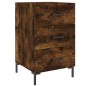 vidaXL Mesita de noche madera de ingeniería roble ahumado 40x40x66 cm vidaXL Mesita de noche madera de ingeniería roble ahumado 40x40x66 cm