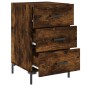 vidaXL Mesita de noche madera de ingeniería roble ahumado 40x40x66 cm vidaXL Mesita de noche madera de ingeniería roble ahumado 40x40x66 cm