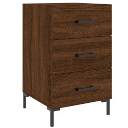 vidaXL Mesita de noche madera de ingeniería marrón roble 40x40x66 cm