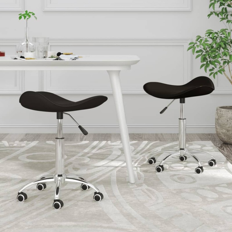 vidaXL Sillas de comedor giratorias 2 unidades cuero sintético negro vidaXL Sillas de comedor giratorias 2 unidades cuero sintético negro