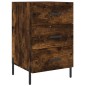 vidaXL Mesita de noche madera de ingeniería roble ahumado 40x40x66 cm