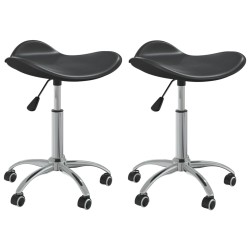 vidaXL Sillas de comedor giratorias 2 unidades cuero sintético negro