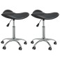 vidaXL Sillas de comedor giratorias 2 unidades cuero sintético negro vidaXL Sillas de comedor giratorias 2 unidades cuero sintético negro