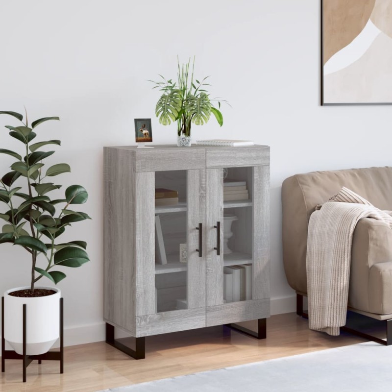 vidaXL Aparador de madera de ingeniería gris Sonoma 69,5x34x90 cm