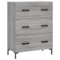 vidaXL Aparador de madera de ingeniería gris Sonoma 69,5x34x90 cm