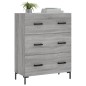 vidaXL Aparador de madera de ingeniería gris Sonoma 69,5x34x90 cm