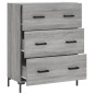 vidaXL Aparador de madera de ingeniería gris Sonoma 69,5x34x90 cm