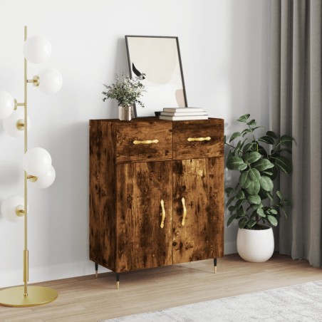 vidaXL Aparador de madera de ingeniería roble ahumado 69,5x34x90 cm