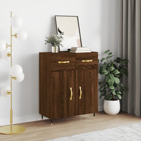 vidaXL Aparador de madera de ingeniería marrón roble 69,5x34x90 cm