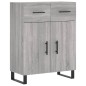 vidaXL Aparador de madera de ingeniería gris Sonoma 69,5x34x90 cm