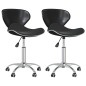 vidaXL Sillas de comedor giratorias 2 unidades cuero sintético negro vidaXL Sillas de comedor giratorias 2 unidades cuero sintético negro