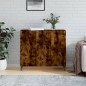 vidaXL Aparador de madera de ingeniería roble ahumado 90x34x80 cm