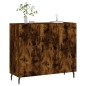 vidaXL Aparador de madera de ingeniería roble ahumado 90x34x80 cm