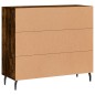 vidaXL Aparador de madera de ingeniería roble ahumado 90x34x80 cm