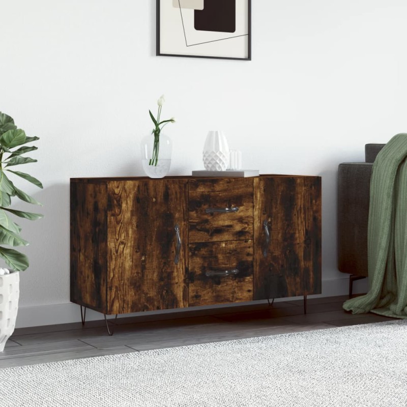 vidaXL Aparador madera de ingeniería roble ahumado 100x36x60 cm vidaXL Aparador madera de ingeniería roble ahumado 100x36x60 cm
