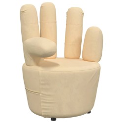 vidaXL Sillón con forma de mano de terciopelo crema
