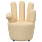 vidaXL Sillón con forma de mano de terciopelo crema