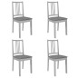 vidaXL Sillas de comedor con cojines de madera maciza gris 4 unidades vidaXL Sillas de comedor con cojines de madera maciza gris 4 unidades