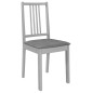 vidaXL Sillas de comedor con cojines de madera maciza gris 4 unidades vidaXL Sillas de comedor con cojines de madera maciza gris 4 unidades