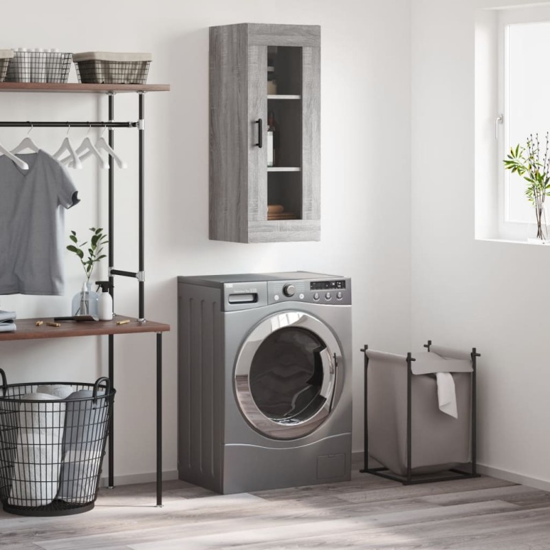 vidaXL Armario de pared gris Sonoma 34,5x34x90 cm
