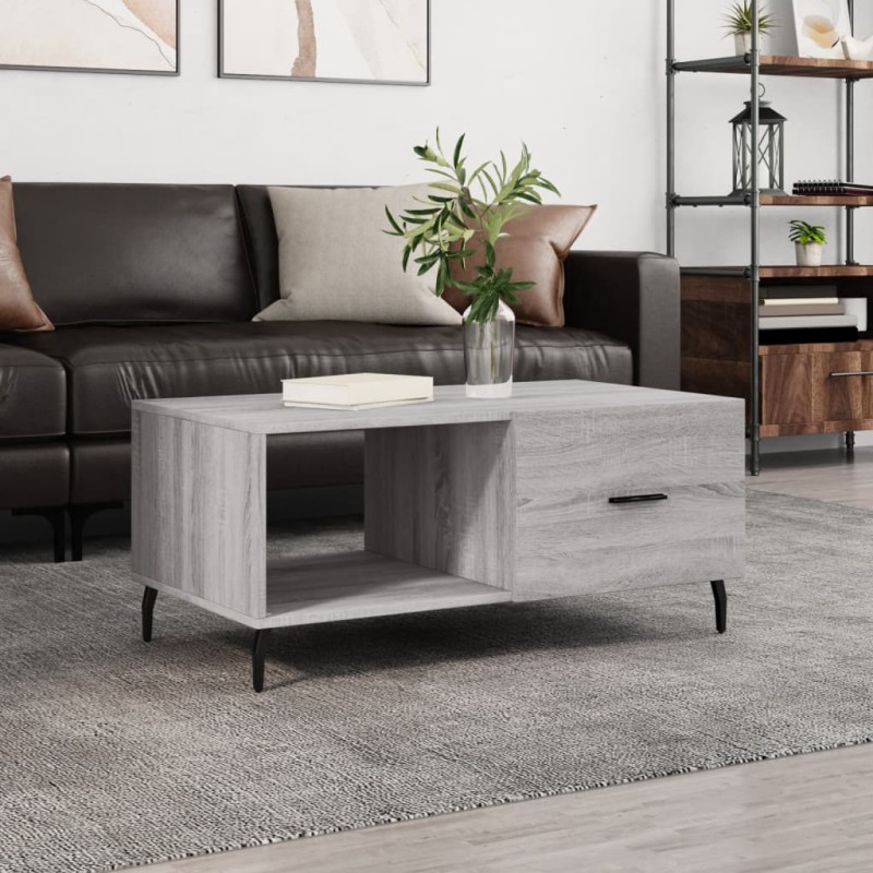 vidaXL Mesa de centro madera contrachapada gris Sonoma 90x50x40 cm vidaXL Mesa de centro madera contrachapada gris Sonoma 90x50x40 cm