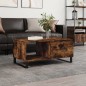 vidaXL Mesa de centro madera contrachapada roble ahumado 90x50x40 cm