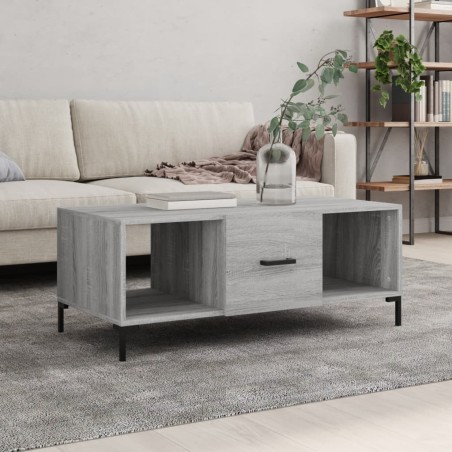 vidaXL Mesa de centro madera contrachapada gris Sonoma 102x50x40 cm