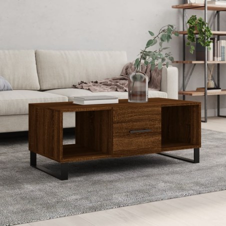 vidaXL Mesa de centro madera contrachapada roble marrón 102x50x40 cm