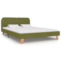 vidaXL Estructura de cama de tela verde 160x200 cm