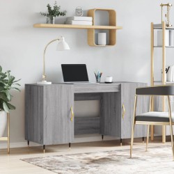 vidaXL Escritorio madera de ingeniería gris Sonoma 140x50x75 cm