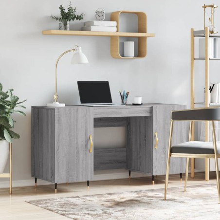vidaXL Escritorio madera de ingeniería gris Sonoma 140x50x75 cm