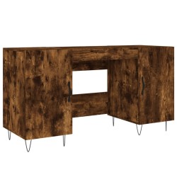 vidaXL Escritorio madera de ingeniería roble ahumado 140x50x75 cm