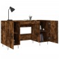 vidaXL Escritorio madera de ingeniería roble ahumado 140x50x75 cm vidaXL Escritorio madera de ingeniería roble ahumado 140x50x75 cm
