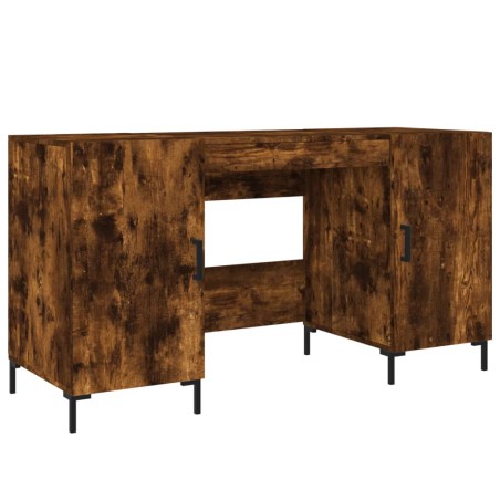 vidaXL Escritorio madera de ingeniería roble ahumado 140x50x75 cm