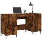 vidaXL Escritorio madera de ingeniería roble ahumado 140x50x75 cm vidaXL Escritorio madera de ingeniería roble ahumado 140x50x75 cm