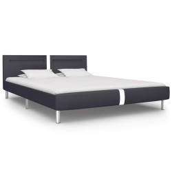 vidaXL Estructura de cama con LED cuero sintético negro 180x200 cm