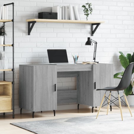 vidaXL Escritorio madera de ingeniería gris Sonoma 140x50x75 cm