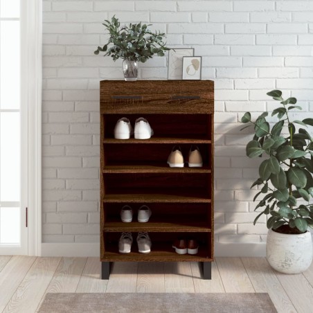 vidaXL Zapatero madera de ingeniería roble marrón 60x35x105 cm