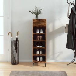 vidaXL Zapatero madera de ingeniería roble ahumado 30x35x105 cm