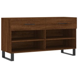 vidaXL Banco zapatero madera de ingeniería marrón roble 102x35x55 cm