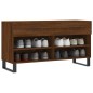 vidaXL Banco zapatero madera de ingeniería marrón roble 102x35x55 cm