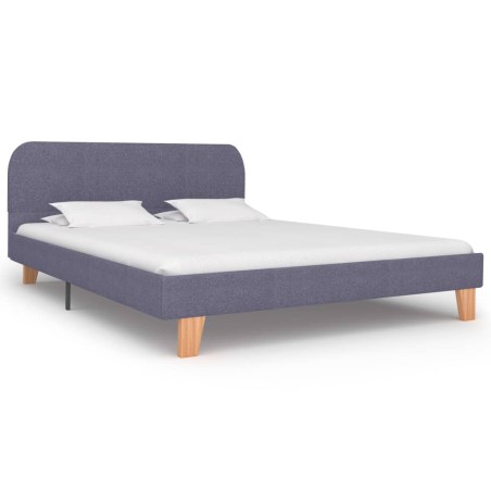 vidaXL Estructura de cama de tela gris claro 140x200 cm