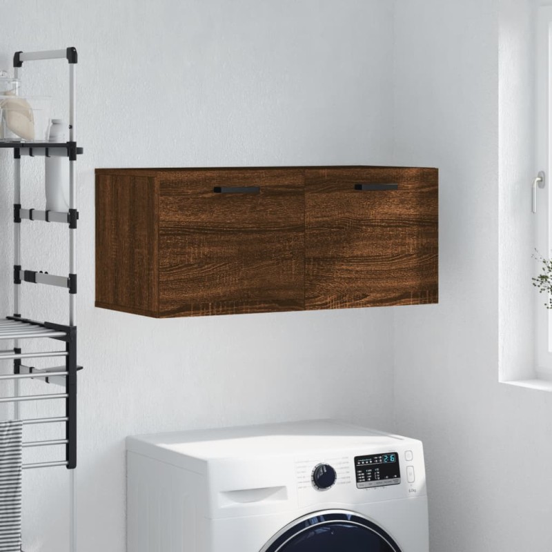 vidaXL Armario de pared madera ingeniería marrón roble 80x36,5x35 cm vidaXL Armario de pared madera ingeniería marrón roble 80x36,5x35 cm
