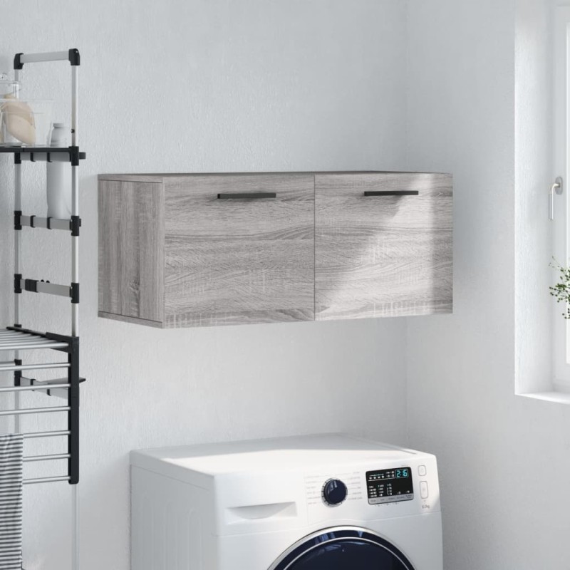 vidaXL Armario de pared madera de ingeniería gris Sonoma 80x36,5x35 cm vidaXL Armario de pared madera de ingeniería gris Sonoma 80x36,5x35 cm