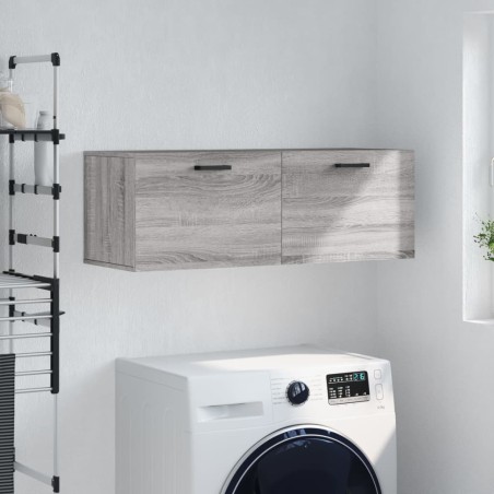 vidaXL Armario de pared madera ingeniería gris Sonoma 100x36,5x35 cm