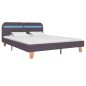 vidaXL Estructura de cama con LED tela gris topo 180x200 cm vidaXL Estructura de cama con LED tela gris topo 180x200 cm